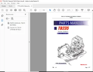 Takeuchi Tb235 Parts List - PDF DOWNLOAD