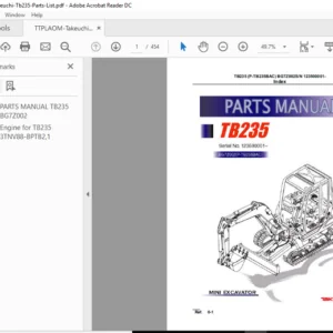 Takeuchi Tb235 Parts List - PDF DOWNLOAD