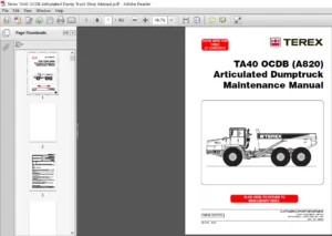 Terex TA40 OCDB Articulated Dump Truck Service Repair Manual