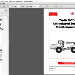 Terex TA40 OCDB Articulated Dump Truck Service Repair Manual