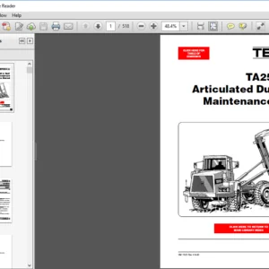 Terex TA25 & TA27 Articulated Dumptruck Full Service & Repair Manual - PDF DOWNLOAD
