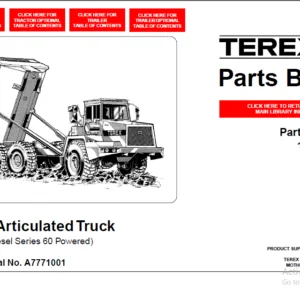 Terex Ta40 Articulated Truck Parts Catalog Manual - PDF Download