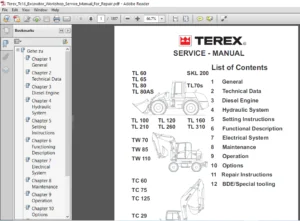 Terex Tc16 Excavator Workshop Service Manual For Repair - PDF DOWNLOAD
