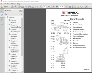 Terex Tc50 Workshop Service Repair Manual - PDF DOWNLOAD
