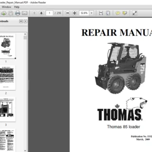 Thomas T85 Loader Repair Manual - PDF DOWNLOAD