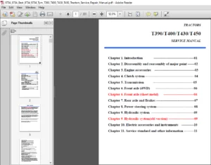 Tym T390 T400 T430 T450 Tractors Service Repair Manual - PDF Download