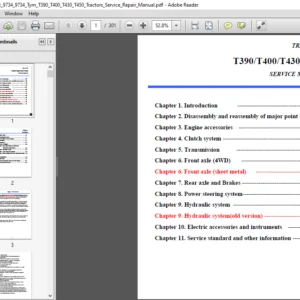 Tym T390 T400 T430 T450 Tractors Service Repair Manual - PDF Download