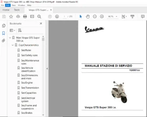 Vespa GTS Super 300 i e  ABS Shop Manual 2014 - 2016 - PDF DOWNLOAD