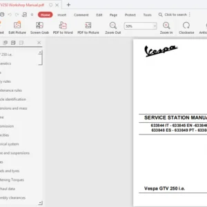 Vespa Gtv 250 Ie Service Repair Manual - Download