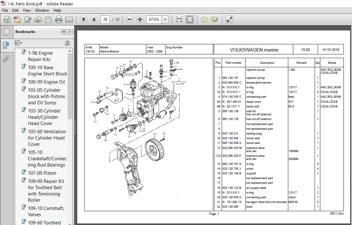 Volkswagen Sdi And Tdi 1.9l 4 Cylinder Diesel Marine Engine Service Repair Factory Manual Instant - PDF DOWNLOAD - Image 3