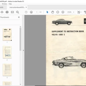 Volvo P1800 Owners Manual - PDF Download