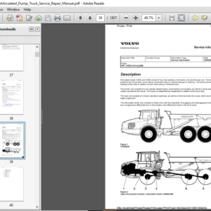 Volvo A25e Articulated Dump Truck Service Repair Manual - PDF Download