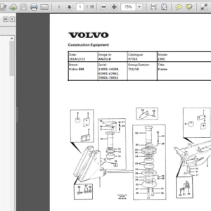 Volvo Bm L90c Wheel Loader Service Parts Catalogue Manual - PDF Download