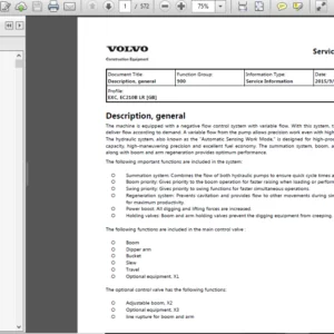 Volvo Ec210b Lr Ec210blr Excavator Service Repair Manual - PDF DOWNLOAD