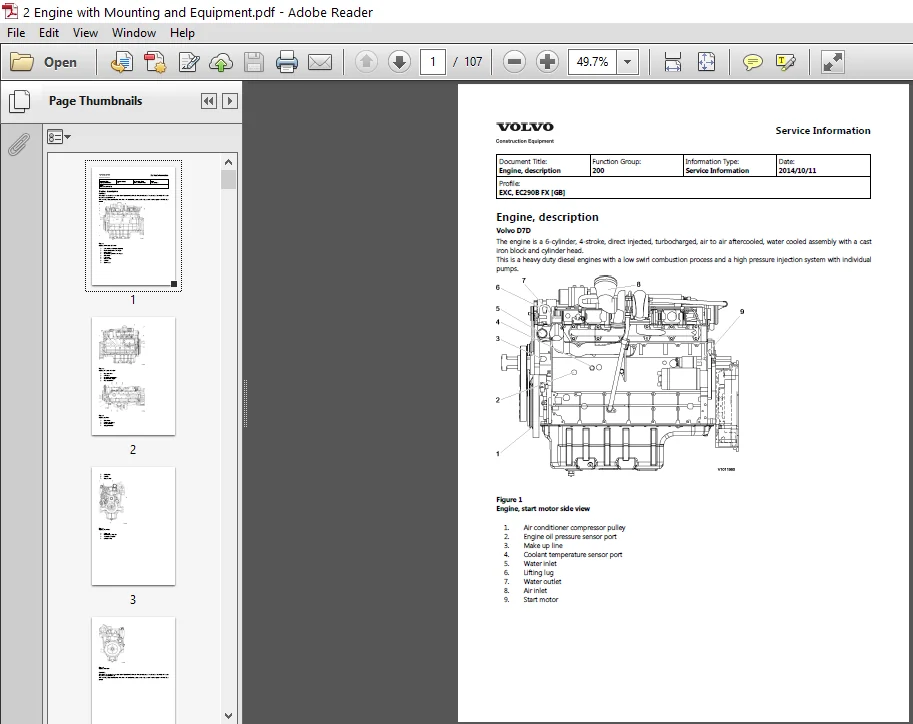 Volvo Ec290b Fx Ec290bfx Excavator Workshop Service Repair Manual - PDF DOWNLOAD - Image 5