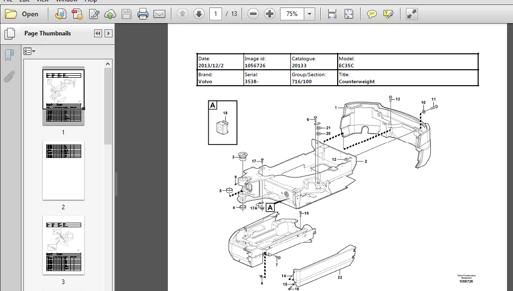 Volvo Ec35c Compact Excavator Service Parts Catalogue Manual - PDF Download - Image 4