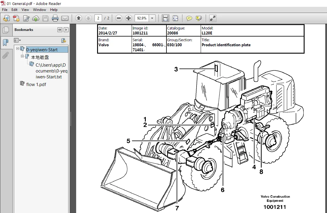 Volvo L120e Wheel Loader Service Parts Catalogue Manual Instant Download Sn 19804 And Up - Image 4