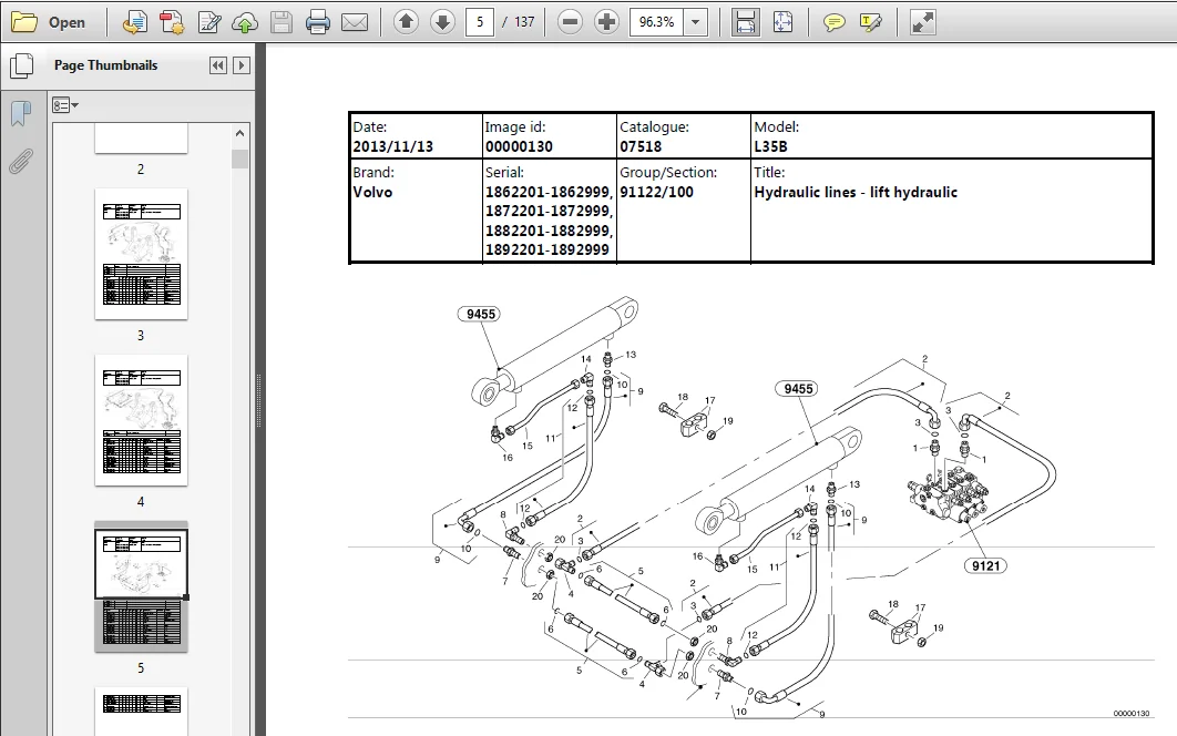 Volvo L35b Compact Wheel Loader Service Parts Catalogue Manual - PDF Download - Image 2