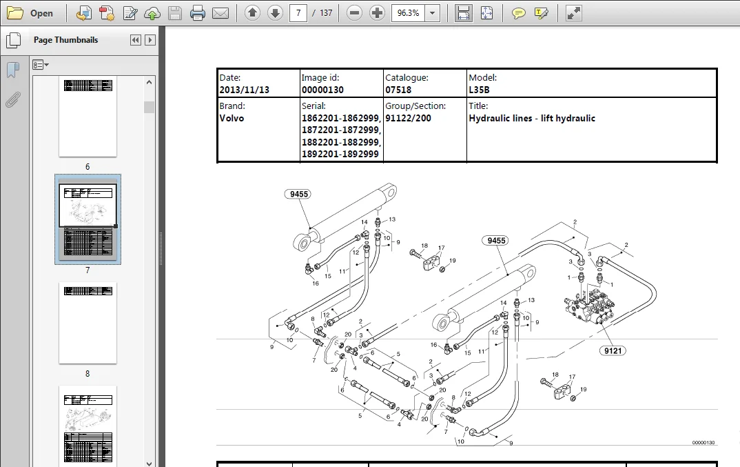 Volvo L35b Compact Wheel Loader Service Parts Catalogue Manual - PDF Download - Image 3