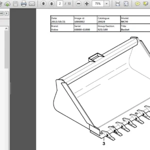 Volvo Mc90 Skid Steer Loader Service Parts Catalogue Manual Instant Sn 60000 61000 - Download