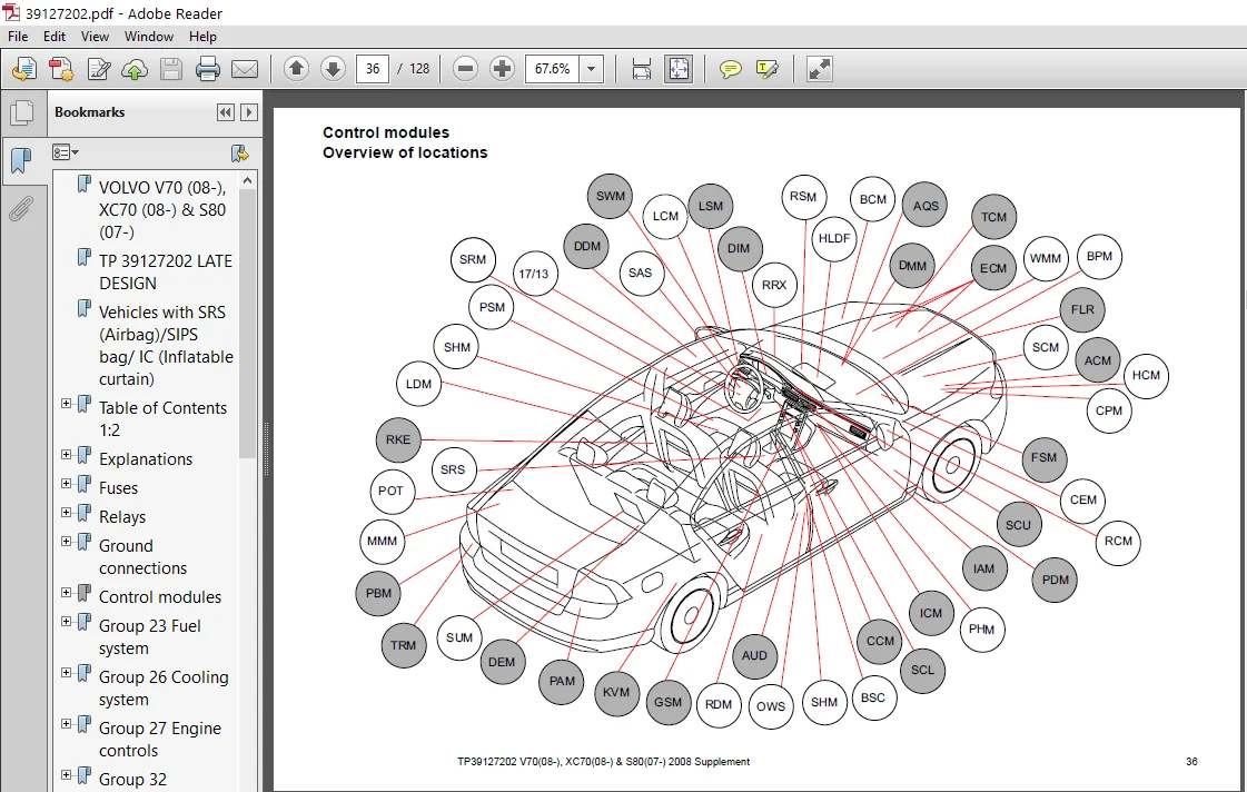 Volvo V70 Xc70 S80 2008 Electrical Wiring Diagram Manual - PDF Download - Image 3