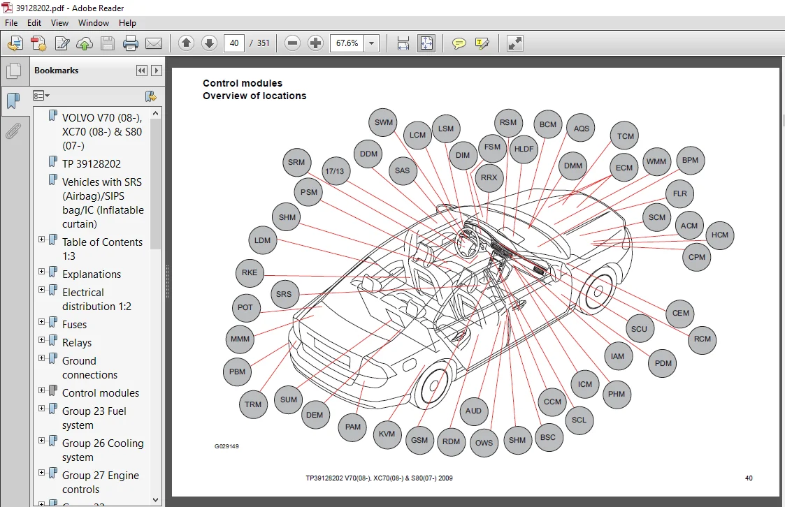 Volvo V70 Xc70 S80 2009 Electrical Wiring Diagram Manual - PDF Download - Image 2