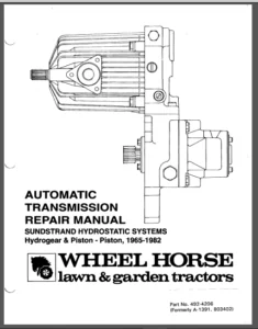 Wheel Horse Tractor Hydrostatic Transmission Service Manual - PDF DOWNLOAD