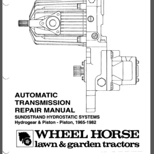 Wheel Horse Tractor Hydrostatic Transmission Service Manual - PDF DOWNLOAD