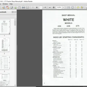 White 2.55 , 2.65 , 2.75 Tractor Service Repair Manual - PDF Download