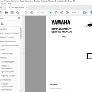 2009 Yamaha Bravo LT BR250TV Snowmobile Service Manual - PDF Download