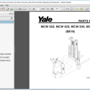 Yale (B819) MCW 020, MCW 025, MCW 030, MCW 040 Parts Manual - PDF Download