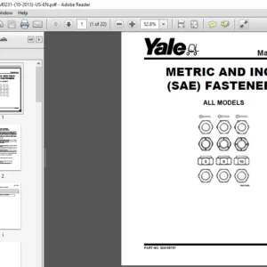 Yale A284 Mpr080vg Mpr100vg Lift Truck Service Repair Manual - PDF DOWNLOAD