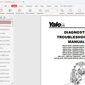 YALE (A955) ERP16VF ERP18VF ERP20VF EUROPE FORKLIFT Service Repair Manual - PDF Download