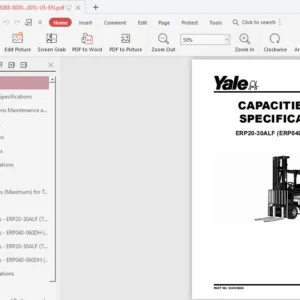 Yale D216 Erp20alf Erp25alf Erp30alf Erp040 060dh Lift Truck Service Repair Manual - PDF DOWNLOAD
