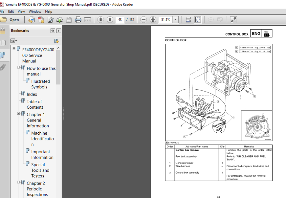 Yamaha EF4000DE & YG4000D Generator Shop Manual - PDF DOWNLOAD ...