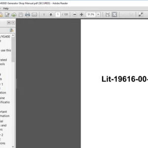 Yamaha EF4000DE & YG4000D Generator Shop Manual - PDF DOWNLOAD