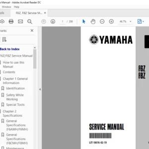 Yamaha F8c Outboard Service Repair Manual Pid Range 60r 1016506 Current Mfg April 2005 And Newer - DOWNLOAD