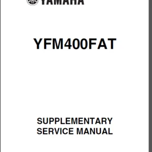 Yamaha YFM400FAT Supplementary Service Manual - PDF DOWNLOAD