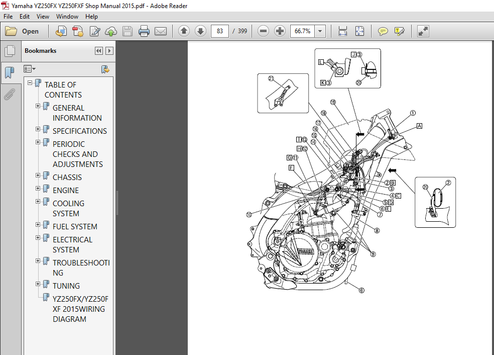 Yamaha YZ250FX YZ250FXF Shop Manual 2015 - PDF DOWNLOAD - HeyDownloads ...