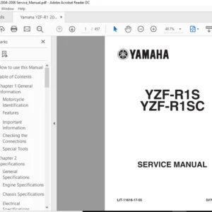 Yamaha Yzf r1 2004 - 2006 Service Repair Manual + Parts Catalogue - PDF DOWNLOAD