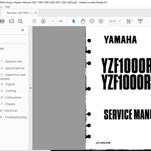 Yamaha Yzf1000 1996 - 2004 Factory Repair Manual - PDF DOWNLOAD