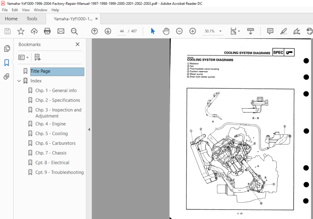 Yamaha Yzf1000 1996 - 2004 Factory Repair Manual - PDF DOWNLOAD ...