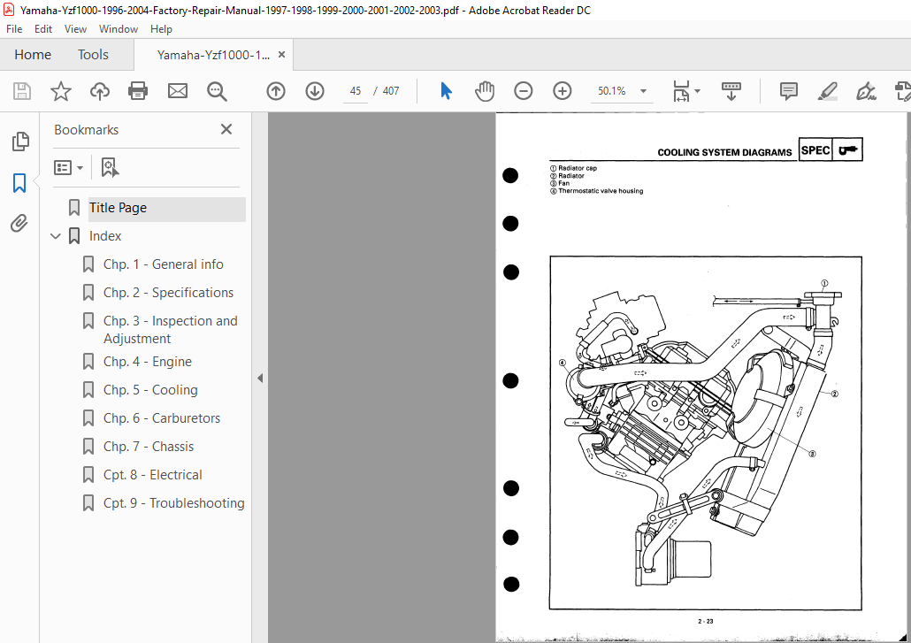 Yamaha Yzf1000 1996 - 2004 Factory Repair Manual - PDF DOWNLOAD ...