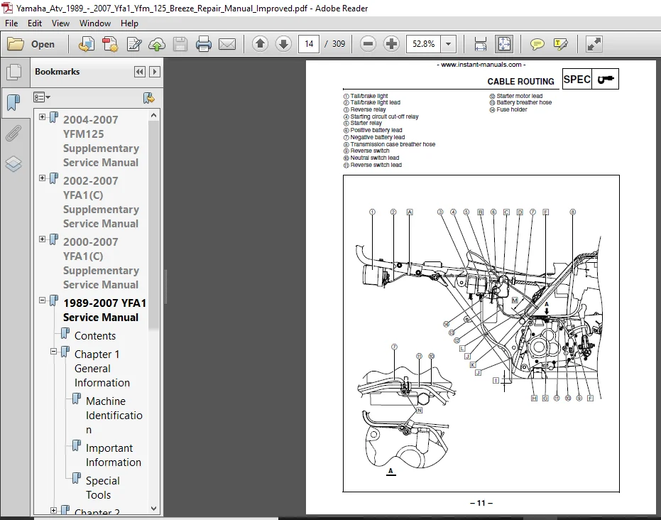 Yamaha Atv 1989 - 2007 Yfa1 Yfm 125 Breeze Repair Manual Improved - PDF DOWNLOAD - Image 4