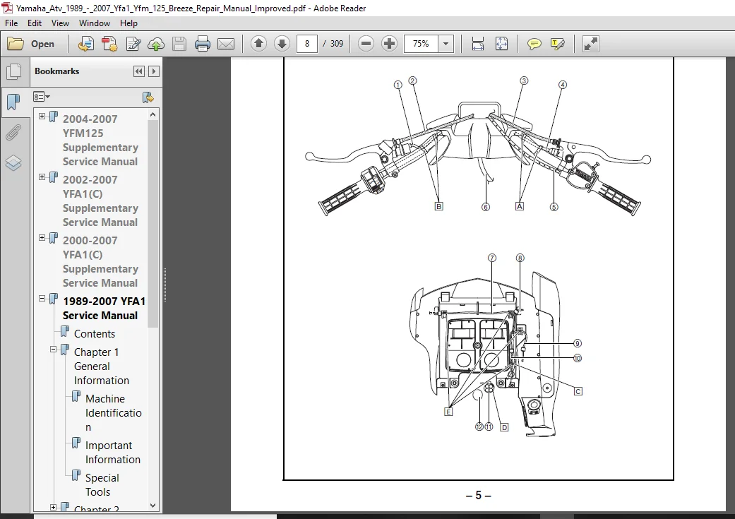 Yamaha Atv 1989 - 2007 Yfa1 Yfm 125 Breeze Repair Manual Improved - PDF DOWNLOAD - Image 3