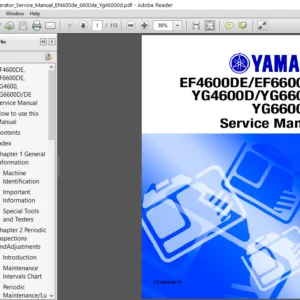 Yamaha Generator EF4600DE, EF6600DE, YG4600, YG6600D/DE Service Manual- PDF DOWNLOAD