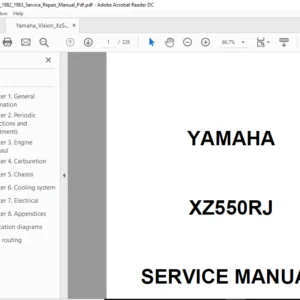 1982-1983 Yamaha Vision Xz550 Service Repair Manual - PDF Download
