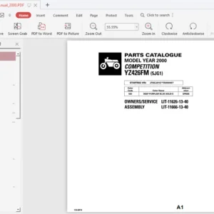 Yamaha Yzf426 Replacement Parts Manual 2000 - PDF DOWNLOAD