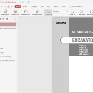 Yanmar ViO45-5 ViO55-5 ViO45-5B ViO55-5B (US Spec.) Excavator Service Manual - PDF DOWNLOAD
