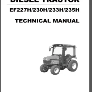 Yanmar Ef227h Ef230h Ef233h Ef235h Diesel Tractor Workshop Technical Service Repair Manual- PDF DOWNLOAD